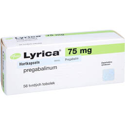 Abbildung: Lyrica 75 mg Hartkapseln 56 St, Hartkapseln PZN 00174763