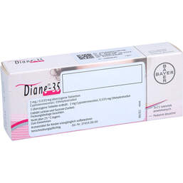 Abbildung: Diane 35 überzogene Tabletten 3X21 St, Überzogene Tabletten PZN 00174875