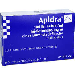 Abbildung: Apidra 100 E / ml Durchstechflaschen 5X10 ml, Durchstechflaschen PZN 00175165