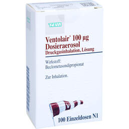 Abbildung: Ventolair 100 µg 100 Hub Dosieraerosol 1 St, Dosieraerosol PZN 00175231