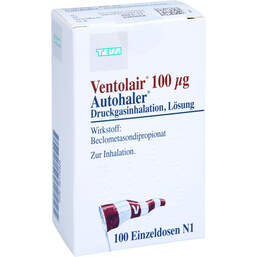 Abbildung: Ventolair 100 µg 100 Hub Autoh.Dosieraerosol 1 St, Dosieraerosol PZN 00175403