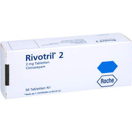 Abbildung: Rivotril 2 mg Tabletten 50 St, Tabletten PZN 00175604