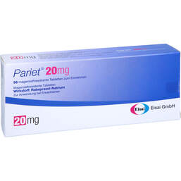 Abbildung: Pariet 20 mg magensaftresistente Tabletten 56 St, Tabletten magensaftresistent PZN 00176644