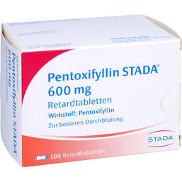 Abbildung: Pentoxifyllin STADA 600 mg retard Tabletten 100 St, Retard-Tabletten PZN 00177282