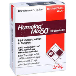 Abbildung: Humalog Mix 50 Patrone Injektionssuspension 10X3 ml, Injektionssuspension PZN 00182171