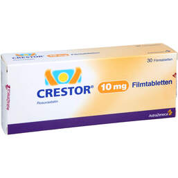 Abbildung: Crestor 10 mg Filmtabletten 30 St, Filmtabletten PZN 00185324