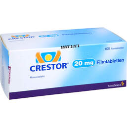 Abbildung: Crestor 20 mg Filmtabletten 100 St, Filmtabletten PZN 00185560