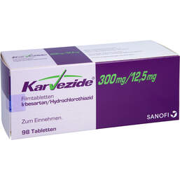 Abbildung: Karvezide 300 / 12,5 mg Filmtabletten 98 St, Filmtabletten PZN 00190070