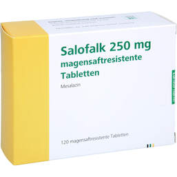 Abbildung: Salofalk 250 magensaftresistente Tabletten 120 St, Tabletten magensaftresistent PZN 00201721