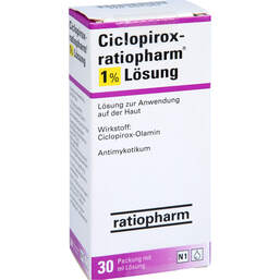 Abbildung: Ciclopirox ratiopharm 1% Lösung 30 ml, Lösung PZN 00201804