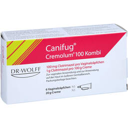 Abbildung: Canifug Cremolum 100 6 V.Suppositorien + 20g Creme Kombipackung 1 St, Kombipackung PZN 00202749