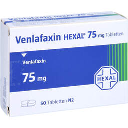 Abbildung: Venlafaxin Hexal 75 mg Tabletten 50 St, Tabletten PZN 00203393
