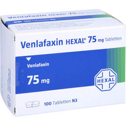 Abbildung: Venlafaxin Hexal 75 mg Tabletten 100 St, Tabletten PZN 00203401