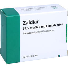 Abbildung: Zaldiar 37,5 mg / 325 mg Filmtabletten 50 St, Filmtabletten PZN 00204062
