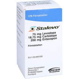 Abbildung: Stalevo 75 mg / 18,75 mg / 200 mg Filmtabletten 175 St, Filmtabletten PZN 00206411