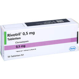 Abbildung: Rivotril 0,5 mg Tabletten 50 St, Tabletten PZN 00213799