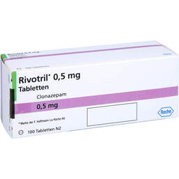 Abbildung: Rivotril 0,5 mg Tabletten 100 St, Tabletten PZN 00213836