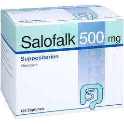 Abbildung: Salofalk 500 Suppositorien 120 St, Suppositorien PZN 00213859