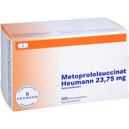 Abbildung: Metoprololsuccinat Heumann 23,75mg Retardtabletten 100 St, Retard-Tabletten PZN 00217001
