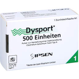 Abbildung: Dysport Trockensubstanz ohne Lösungsmittel 1 St, Pulver zur Herstellung einer Injektionslösung PZN 00217142