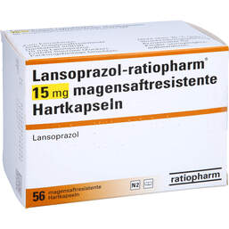 Abbildung: Lansoprazol ratiopharm 15 mg magensaftresistent Kapseln 56 St, Kapseln magensaftresistent PZN 00217426