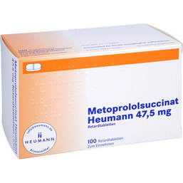 Abbildung: Metoprololsuccinat Heumann 47,5mg Retardtabletten 100 St, Retard-Tabletten PZN 00220693