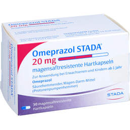 Abbildung: Omeprazol STADA 20 mg magensaftresistent Hartkapseln 30 St, Magensaftresistente Hartkapseln PZN 00225644