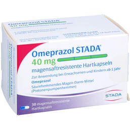 Abbildung: Omeprazol STADA 40 mg magensaftresistent Hartkapseln 30 St, Magensaftresistente Hartkapseln PZN 00225673