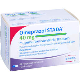 Abbildung: Omeprazol STADA 40 mg magensaftresistent Hartkapseln 60 St, Magensaftresistente Hartkapseln PZN 00225696