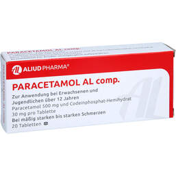 Abbildung: Paracetamol AL comp. Tabletten 20 St, Tabletten PZN 00227761