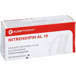Abbildung: Nitrendipin AL 10 Filmtabletten 20 St, Filmtabletten PZN 00227784