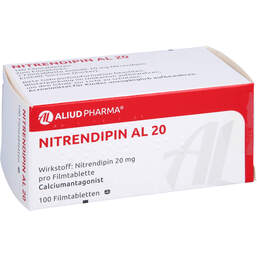 Abbildung: Nitrendipin AL 20 Filmtabletten 100 St, Filmtabletten PZN 00227838