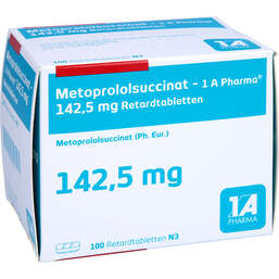 Abbildung: Metoprololsuccinat 1A Phar.142,5 Retardtabletten 100 St, Retard-Tabletten PZN 00230303