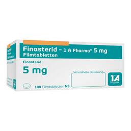 Abbildung: Finasterid 1A Pharma 5 mg Filmtabletten 100 St, Filmtabletten PZN 00230378