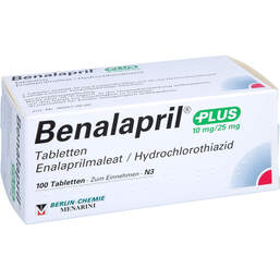 Abbildung: Benalapril Plus Tabletten 100 St, Tabletten PZN 00231277