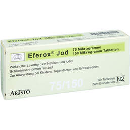 Abbildung: Eferox Jod 75 µg / 150 µg Tabletten 50 St, Tabletten PZN 00231366