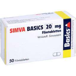 Abbildung: Simva Basics 20 mg Filmtabletten 50 St, Filmtabletten PZN 00232213