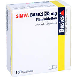 Abbildung: Simva Basics 20 mg Filmtabletten 100 St, Filmtabletten PZN 00232236