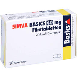 Abbildung: Simva Basics 40 mg Filmtabletten 30 St, Filmtabletten PZN 00232242