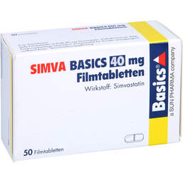 Abbildung: Simva Basics 40 mg Filmtabletten 50 St, Filmtabletten PZN 00232259