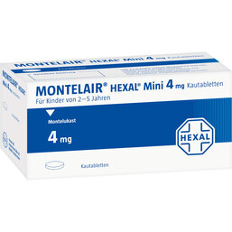 Abbildung: Montelair Hexal Mini 4 mg Kautabletten 50 St, Kautabletten PZN 00232696