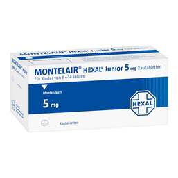 Abbildung: Montelair Hexal Junior 5 mg Kautabletten 20 St, Kautabletten PZN 00232710
