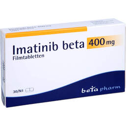 Abbildung: Imatinib beta 400 mg Filmtabletten 30 St, Filmtabletten PZN 00233744