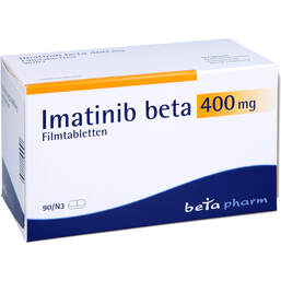 Abbildung: Imatinib beta 400 mg Filmtabletten 90 St, Filmtabletten PZN 00233974