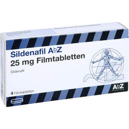 Abbildung: Sildenafil AbZ 25 mg Filmtabletten 4 St, Filmtabletten PZN 00234465