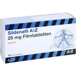 Abbildung: Sildenafil AbZ 25 mg Filmtabletten 12 St, Filmtabletten PZN 00234494