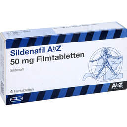 Abbildung: Sildenafil AbZ 50 mg Filmtabletten 4 St, Filmtabletten PZN 00234548