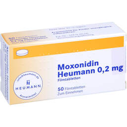Abbildung: Moxonidin Heumann 0,2 mg Filmtabletten 50 St, Filmtabletten PZN 00237943