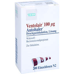 Abbildung: Ventolair 100 µg 200 Hub Autoh.Dosieraerosol 1 St, Dosieraerosol PZN 00239250