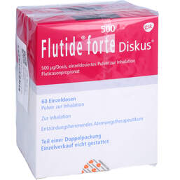 Abbildung: Flutide forte 500 Diskus Pul 2X60 St, Inhalationspulver PZN 00240402
